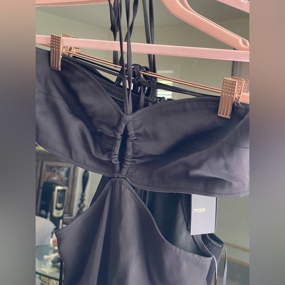 NWT Maje Black Bandeau Mini dress with cut-outs Size M - Picture 8 of 16
